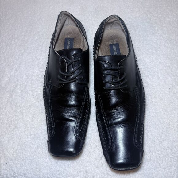 Giorgio Brutini Dress Shoes Mens 9.5W Oxford Black Leather Square Toe 159001 - Picture 9 of 9